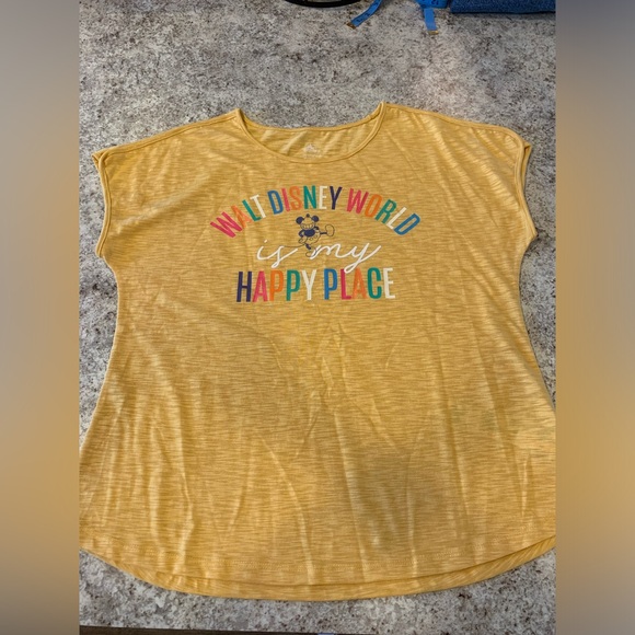 Disney Parks Walt Disney World Is My Happy Place T-shirt Women’s large Yellow - Picture 6 of 16